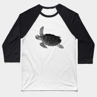 Grey Geometric Turtle Baseball T-Shirt